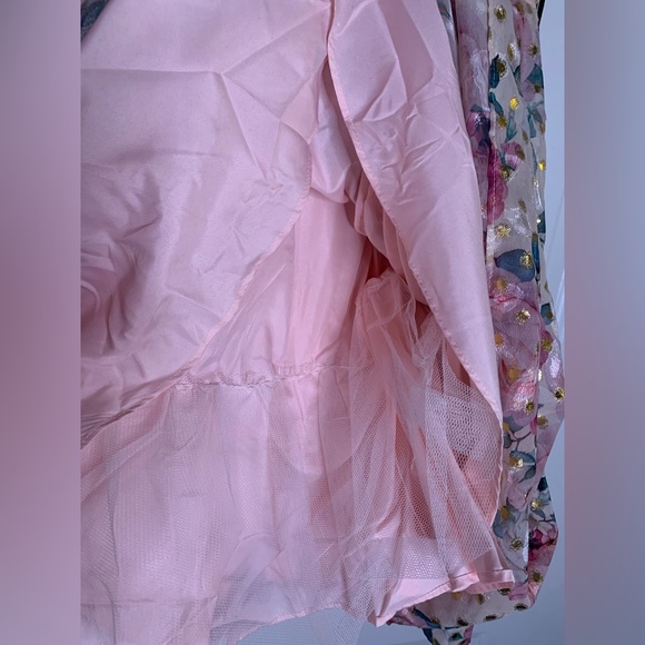 NWT Unique Vintage Pink Floral & Gold Dots Heart & Soul Babydoll Dress - Picture 7 of 7